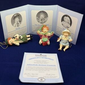 Ashton-Drake Heirloom Ornaments Set - Molly, Tickles, My First Christmas